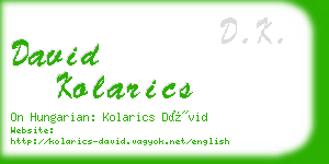 david kolarics business card